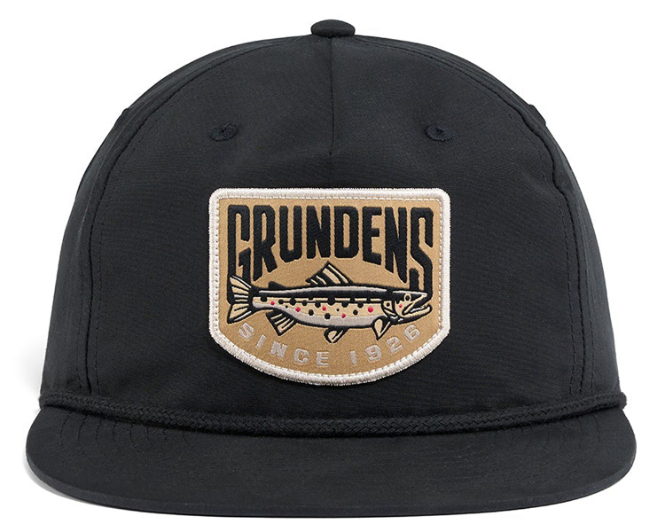 Grundéns Trout Patch Rope Trucker Black, Grundéns fiskekeps, Grundéns keps sportfiske, Trout Patch keps Grundéns, rope trucker keps fiske