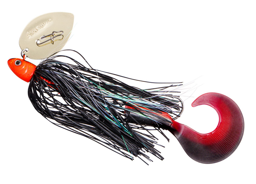 Svartzonker McShaker Pike 50g bladed jig, vibrationsbete gäddfiske, chatterbait gädda, mcshaker pike
