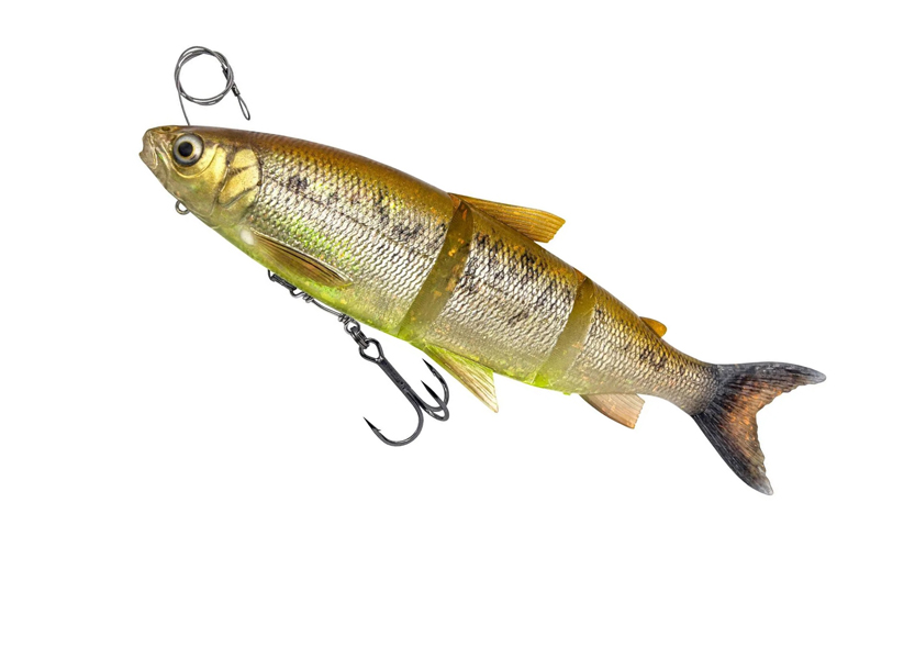 SG 3D Whitefish LT MS 17cm/53g Brown Chartreuse, line thru sik gädda, savage gear whitefish ms, storgäddbete sik, savage gear linethru whitefish